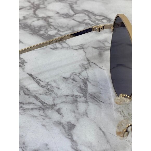 Quay Women's Sunglass High Key 126 Aviator Gold Tone Frame Mirrored - Picture 4 of 5